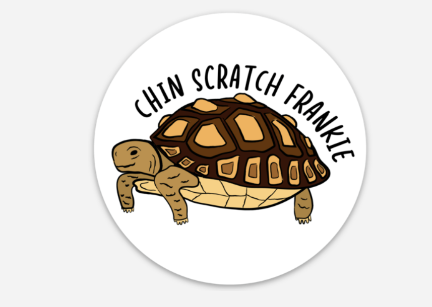 Circle Chin Scratch Frankie sticker
